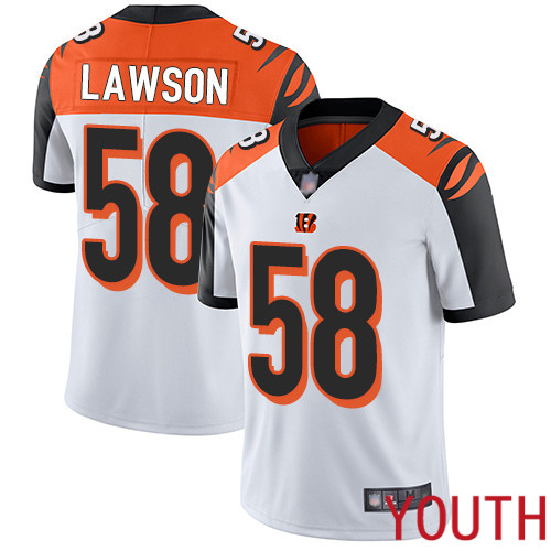Cincinnati Bengals Limited White Youth Carl Lawson Road Jersey NFL Footballl #58 Vapor Untouchable